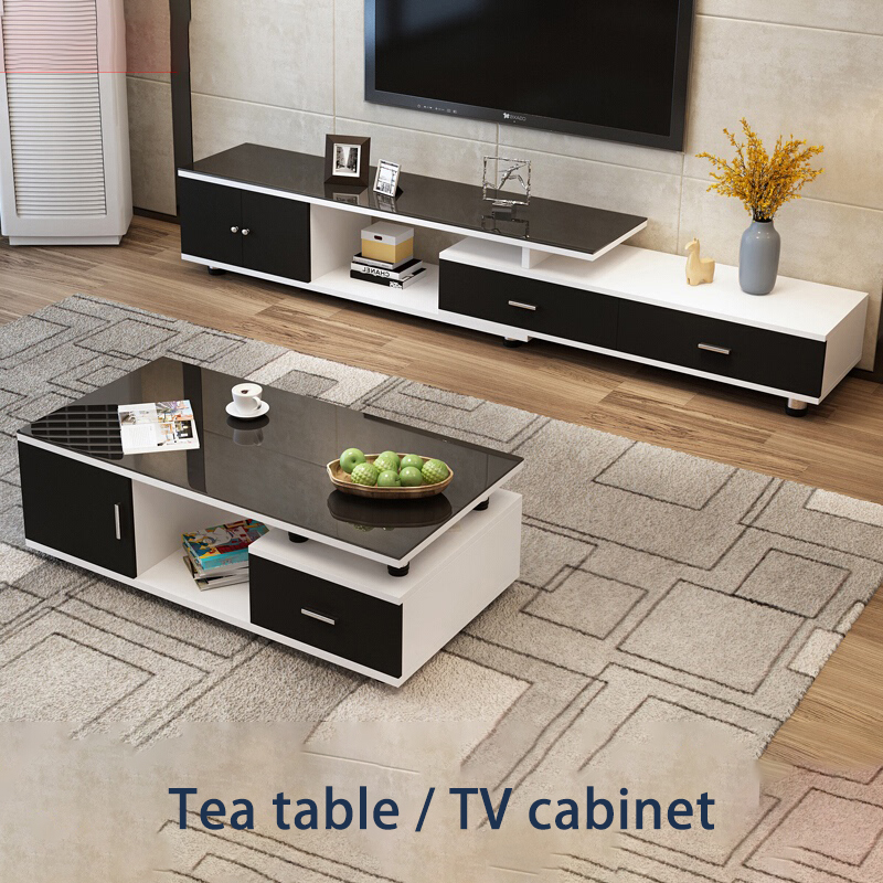 Tea table, TV cabinet Glass panel + MDF + hardware